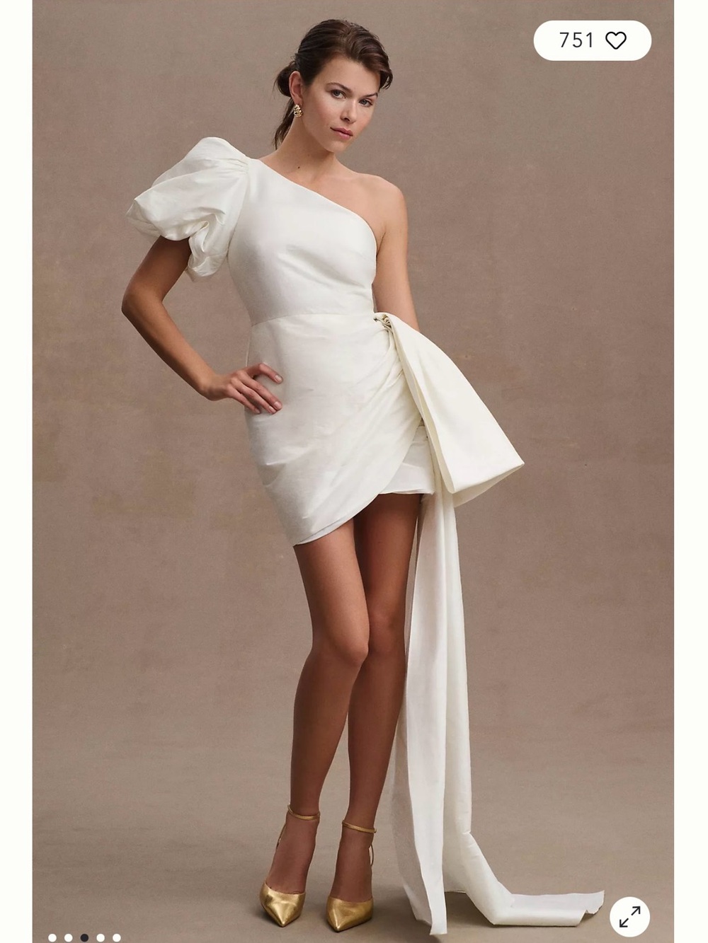 Sachin + Babi One-Shoulder Ivory Satin Mini Dress. Bought at a sample sale .